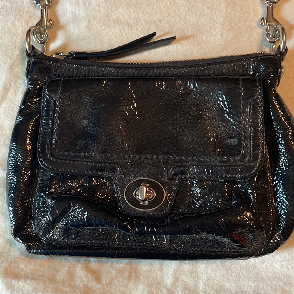 Coach black patent crossbody in excellent condition